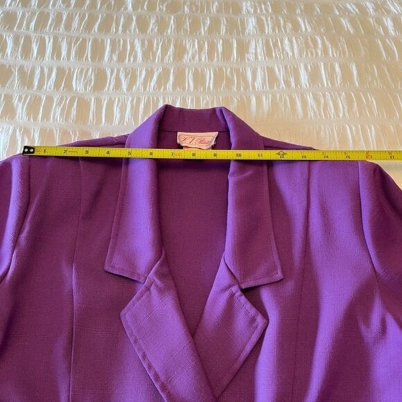 V.I.Petites Vintage Double Breasted Purple Midi Dress Retro 80 S 90 S Canada - Picture 10 of 13